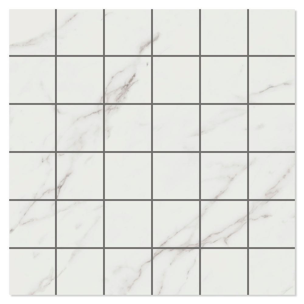 Marmor Mosaik Klinker Kalon Vit Polerad 30x30 (5x5) cm